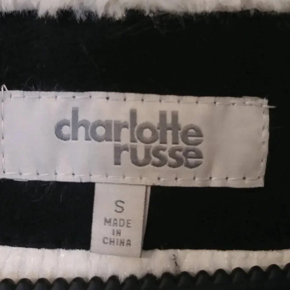 Charlotte Russe Black White Faux Suede Fur Vest - Picture 5 of 6